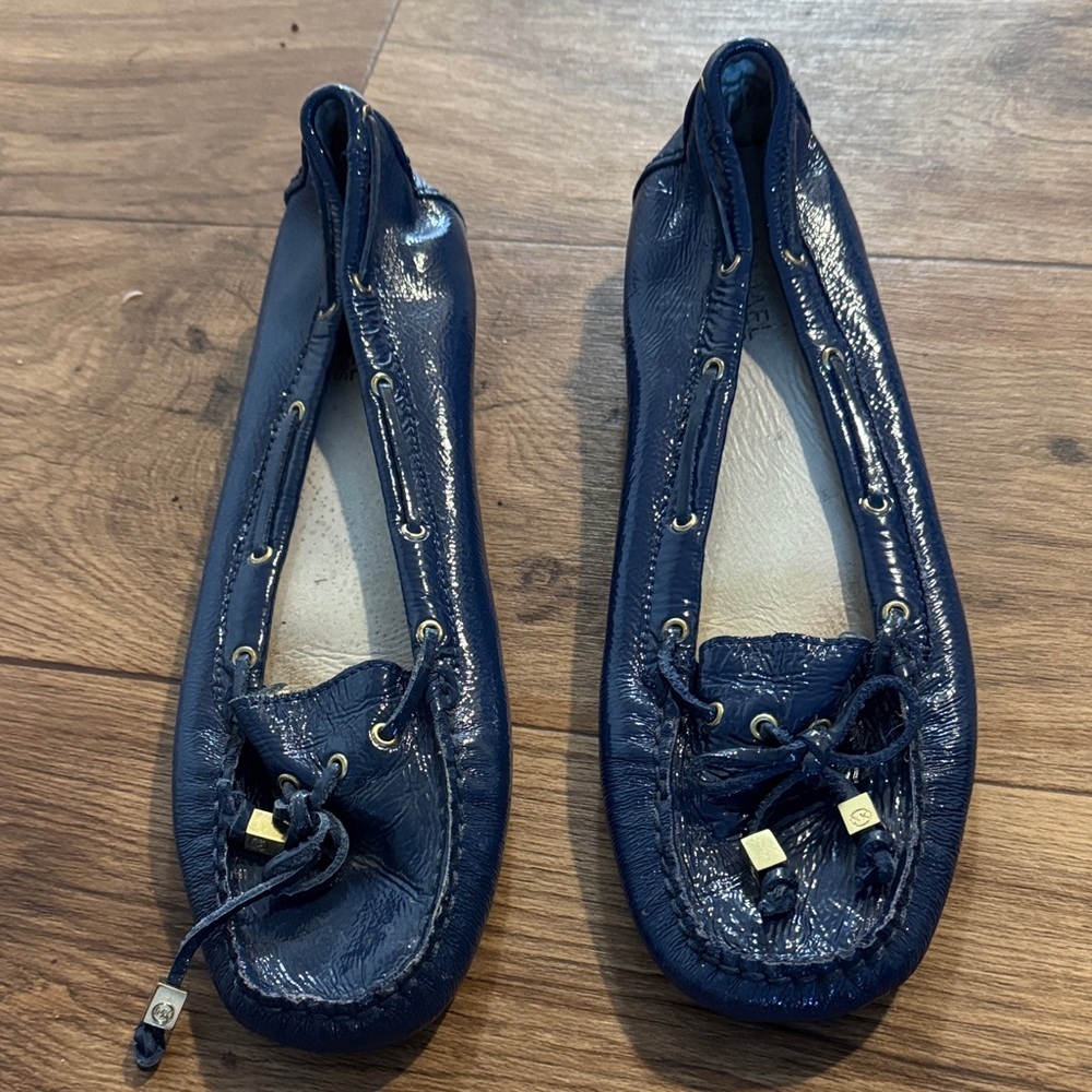 Michael Kors Shiny Navy Loafers
